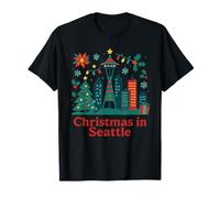 Christmas in Seattle WA Holiday Travel Tourist Souvenir T-Shirt