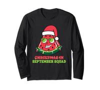Christmas in September Squad Funny Santa Hat Watermelon Long Sleeve T-Shirt