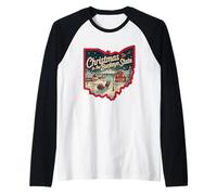 Christmas in The Buckeye State Festive Joy Raglan Baseball Tee