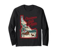 Christmas in The Gem State Idaho Cabin Long Sleeve T-Shirt