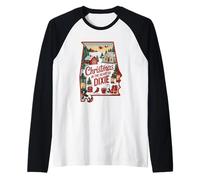 Christmas in The Heart of Dixie Alabama Raglan Baseball Tee