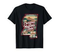 Christmas in The Magnolia State Scenic Cabin Winter T-Shirt