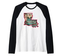 Christmas in The Pelican State Louisiana Raglan Baseball Tee