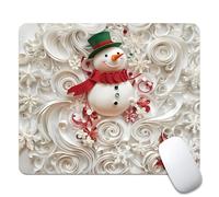Christmas in The Snow Square Mouse pad, Texture, Waterproof, Anti Slip Rubber Base, Computer Mouse pad, Laptop Mouse pad