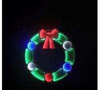 Christmas Infinity Indoor LED Holiday Decorations, Multiple Designs, Three Sizes, Illuminated Christmas Decorations, Mains Powered Infinity Mirrored Decorations (IF05396 - 60cm Christmas Wreath)