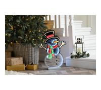 Christmas Infinity Standing Snowman With Wooden Base - 60cm
