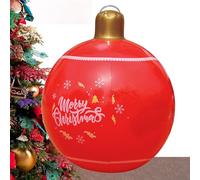 Christmas Inflatable Ball, 25.6 Inch Giant Pvc Christmas Ball, Christmas Beach Balls, Reusable Inflatable Decorated Ball Indoor Outdoor Christmas Party Decoration For Yard Garden