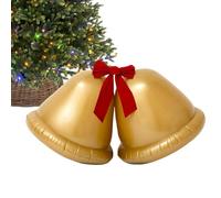 Christmas Inflatable Ball,Large Christmas Balls Jingle Bell Ornaments with Bow 22inch - Globe Gold Decoration Balloon for Beach Pool Window Holiday Yard Winter Door Lawn Outdoor