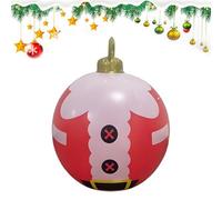 Christmas Inflatable Balls - 24 Inch Large Ornament with Festive Design for Eye Catching Display, Holiday Cheer with Hanging Function, Yard Decoration for Lawn Porch Garden Home, Red Green Pvc