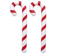 Christmas Inflatables 2Pcs 71in Giant PVC Candy Cane Decorations Leakproof Safe Cute Christmas Balloons for Indoor Outdoor Party