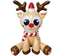 Christmas Inflatables Reindeer Christmas Decoration PVC Cartoon Blow Up Deer Christmas Decorations for Holiday Party Indoor Outdoor Lawn Decor 4.7x3 Ft