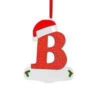 Christmas Initial with Red Hat Christmas Tree Ornaments Personalized DIY Christmas 26 Letters Ornaments Christmas Decoration Xmas Tree Hanging Decor