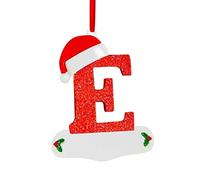Christmas Initial with Red Hat Christmas Tree Ornaments Personalized DIY Christmas 26 Letters Ornaments Christmas Decoration Xmas Tree Hanging Decor