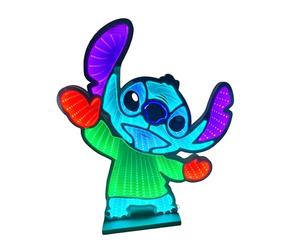 Christmas Inspirations Officially Licensed Disney 45cm Dancing Stitch Infinity Mirror Effect 3D Christmas LED Light Up Figure - Indoor Mains Powered Freestanding Xmas Decoration