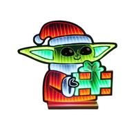 Christmas Inspirations Officially Licensed Disney 47cm Grogu Baby Yoda Infinity Mirror Effect 3D Christmas LED Light Up Figure - Indoor Mains Powered Freestanding Xmas Decoration