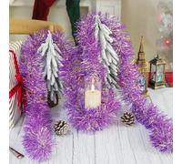 Christmas Iridescent Tinsel Garland, 32.8Ft Metallic Sparkling Tinsel for Christmas Tree Decorations, Ceiling Hanging, Birthday, Indoor Outdoor Party Party Supplies (Kikyo Purple)
