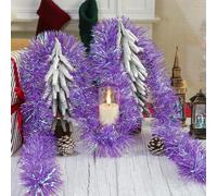 Christmas Iridescent Tinsel Garland, 32.8Ft Metallic Sparkling Tinsel for Christmas Tree Decorations, Ceiling Hanging, Birthday, Indoor Outdoor Party Party Supplies (Violet)