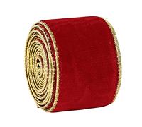 Christmas Irish Velvet Ribbon 1 Roll Handmade Bowknot Wreath Stair Decorations Supplies for Children Adult Christmas Ribbon Roll