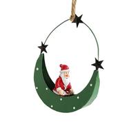 Christmas Iron Art Moon Boat Hangings Study Iron Art Moon Boat Pendant Charm Christmas Hanging Ornament For Holiday Holiday Decors