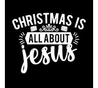 Christmas is All About Jesus Engraving Decals 49.2x59.8cm Glass Stickers White