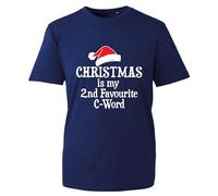 Christmas is My 2nd Favourite C-Word Funny Jokes Rude Offensive T-Shirt, Trendy Xmas Shirt, Holiday Festival Season Event tee, Unisex Kids Adult Tops (Navy, XL)