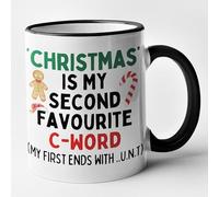 Christmas is My Second Favourite C Word - Funny Novelty Christmas Mug (Black)