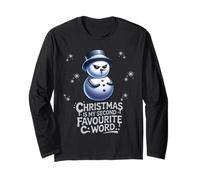 Christmas is My Second Favourite C Word Funny Rude Snowman Long Sleeve T-Shirt