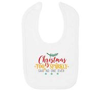 Christmas is Too Sparkly [BCX] Cotton Baby bib - White