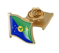 Christmas Island Flag Brooch Pins - Retro Country Name Flag Printing Emblem Brooch,Patriotic Badge Lapel Pin For Clothing Bags Shirt Travel Novelty Accessories