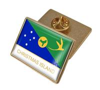 Christmas Island Flag Brooch Pins - Retro Country Name Flag Printing Emblem Brooch,Patriotic Badge Lapel Pin For Novelty Accessories Character