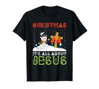 Christmas It's All About Jesus Cross Xmas Snow Winter T-Shirt