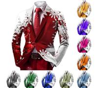 Christmas Jacket Boys Suit Jackets Long Sleeve Blazer Slim Fit Suit One Button Blazer Dress Business Wedding Party Jacket Solid Color Formal Blazers Suit Top Outerwear