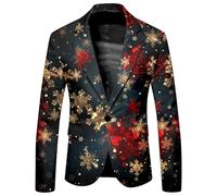 Christmas Jacket for Men Light Up Western Clothes Jackets Black Mens Xmas One Button Tuxedo Dressy Casual Fashion Plus Size Coats Suit Blazer Lights Sequin