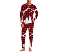 Christmas Jacket For Men,Men's Suits Santa Print Loungewear for Festive Family Nights Two Piece Pajama Set Cozy Sleepwear with Soft Fabric Homewear Relaxation Attire (Red, M)
