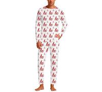 Christmas Jacket For Men,Men's Suits Santa Print Loungewear for Festive Holidays Cozy Two-Piece Pajama Set in Soft Fleece for Family Nightwear Everyday Comfort and Home Leisure (S)