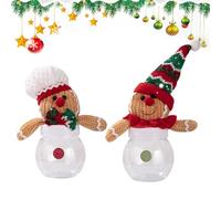 Christmas Jars - Gingerbread Man Storage Set, Gingerbread Man Christmas Jars with Lids, 2 Piece Holiday Candy Canister Set | Festive Storage for Cookies, Snacks, Treats, Trinkets, Stocking Fillers, Pa