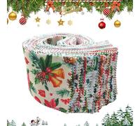 Christmas Jelly Roll Fabric -19.69inches, Christmas Fat Squares Strips, Breathable | Effortless Squares Jelly for Crafts Sticker Panels Needlework
