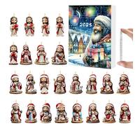 Christmas Jesus Advent Calendar 2025,Nativity Scene Countdown To Christmas With 24 Jesus Figurines,2D Acrylic Advent Xmas Ornament for Holiday Home Tree Present