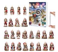 Christmas Jesus Advent Calendar 2025,Nativity Scene Countdown To Christmas With 24 Jesus Figurines,2D Acrylic Advent Xmas Ornament for Holiday Home Tree Present