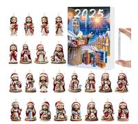 Christmas Jesus Advent Calendar 2025,Nativity Scene Countdown To Christmas With 24 Jesus Figurines,2D Acrylic Advent Xmas Ornament for Holiday Home Tree Present