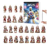 Christmas Jesus Advent Calendar 2025,Nativity Scene Countdown To Christmas With 24 Jesus Figurines,2D Acrylic Advent Xmas Ornament for Holiday Home Tree Present