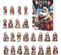Christmas Jesus Advent Calendar 2025,Nativity Scene Countdown To Christmas With 24 Jesus Figurines for C-hristmas Tree Ornaments,Funny J-esus Acrylic Winter Decoration,Gift for Christian Believers
