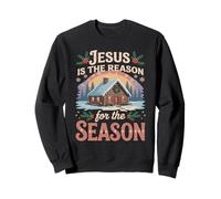 Christmas Jesus Is The Reason For The Season Woods Cabin Sweatshirt
