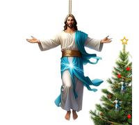 Christmas Jesus Ornament Flat Acrylic Holiday Religious Decor