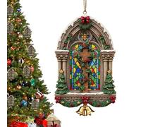 Christmas Jesus Ornaments, Christmas Decorations Nativity Scene Prayer Jesus Christmas, 2D Acrylic Seasonal Festive Decorations for Family Man Woman