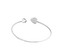 Christmas Jewelry for Women Korean Jewelry Full of Diamond Bracelet Opening Gold Bracelet Double Heart Bracelet Female Necklace Watch (Silver, One Size)