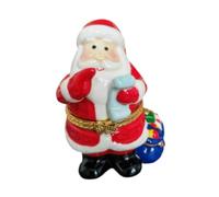 Christmas Jewelry Trinket Box Rings Box Hinged Treasured Trinkets Keepsake Box Rings Earring Holder for Women Pendant Charms, Santa Claus
