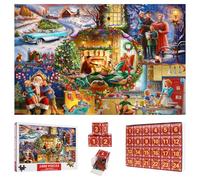Christmas Jigsaw Advent Calendar 2025-24 Day Countdown Puzzle with 1000 Pieces | Festive Family Activity for Kids & Adults | Large 19.7x29.5 Inch Santa's Xmas Gift Themed Puzzle (green)