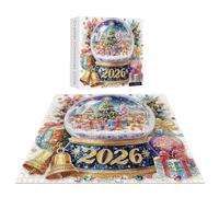 Christmas Jigsaw Puzzles - 2026 Dust-Proof, Crystal-Ball Shape Jigsaw Puzzle, Christmas Puzzle | Fun Games Toy for Family Leisure Play Children Vacation Enjoyment