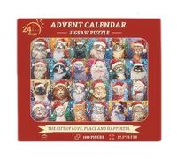 Christmas Jigsaw Puzzles|Christmas Advent Calendar 2024, 1000 Pieces Cat Advent Calendar Puzzle, 24 Days Countdown Calenda Family Game for Kids Teens Adults